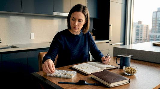 Woman planning herbal supplement routine