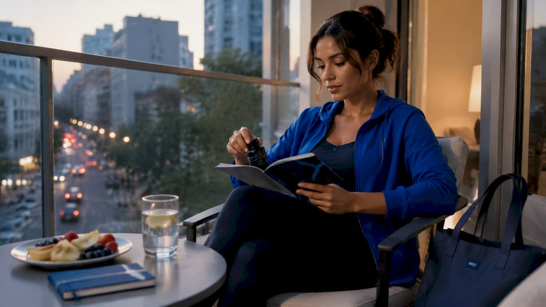 Woman opening appetite suppressant supplement bottle at kitchen table