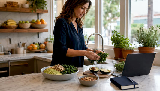 Woman preparing magnesium and potassium rich meal