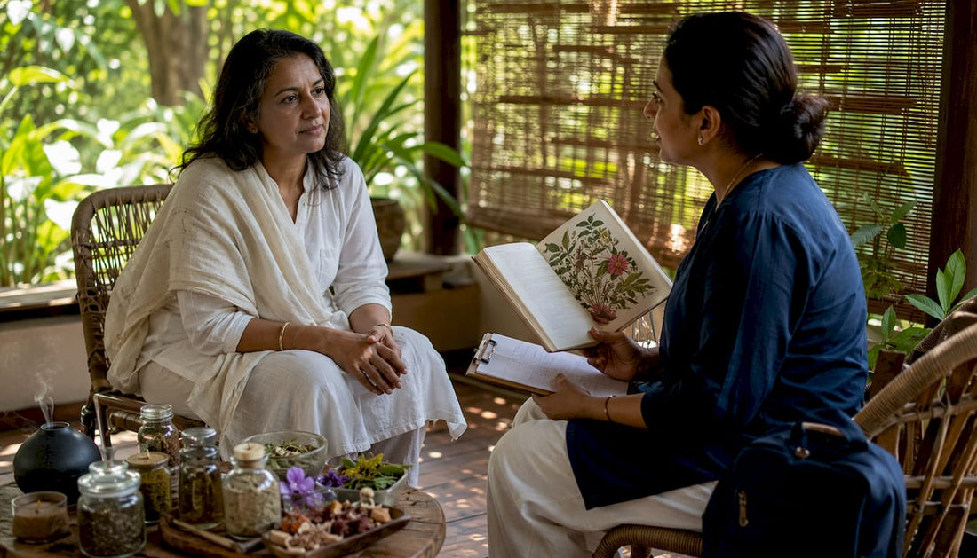 Ayurvedic consultation in wellness clinic
