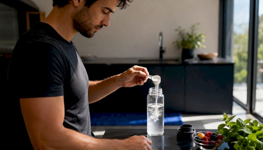 Runner mixing creatine hydration drink