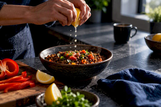 Lemon added to iron-rich lentil meal